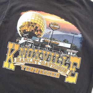 Harley Davidson Men's Medium Black Knoxville TN T Shirt Fire Emblem Vintage